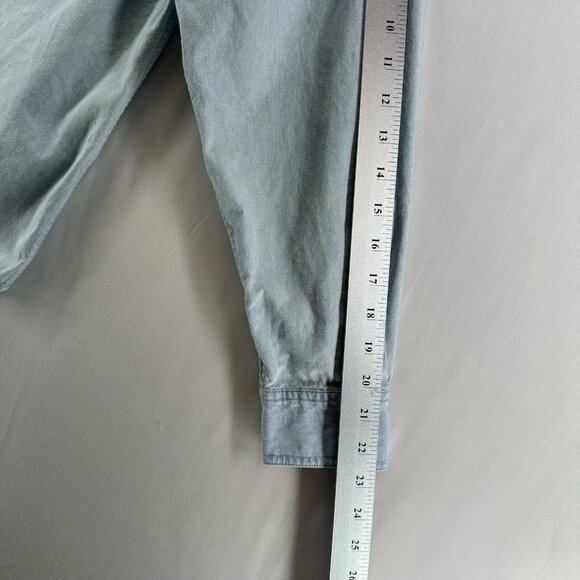 Warner Bros Studio Store Shirt Mens M Button Up Duffy Duck Denim Vtg Light Blue - Picture 8 of 14